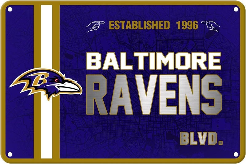 ZYJTEK Football Mancave Metal Street Sign, Purple Design Wall Decor Sign Great for Man Cave, Bed Room, Office, Home 8" W x 12" L - Image 1